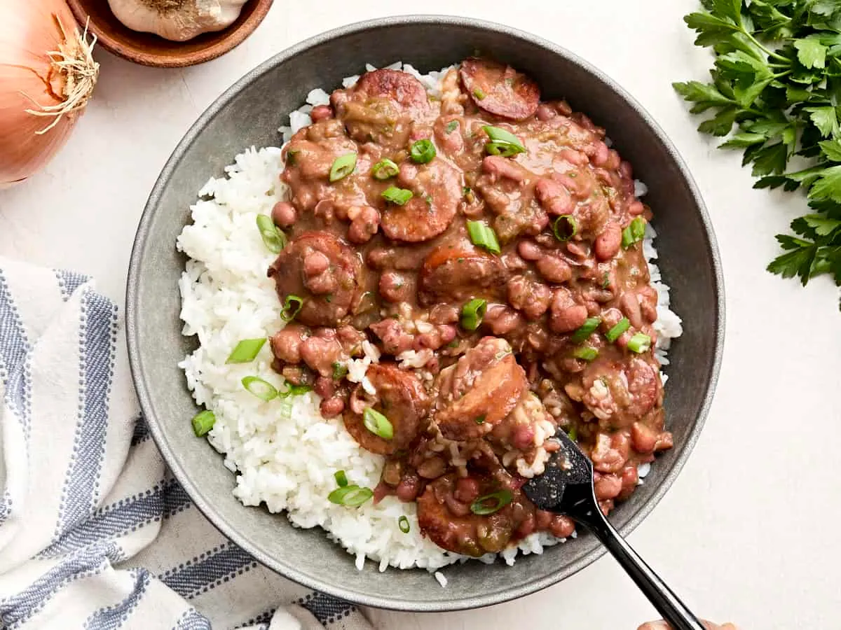 Louisiana Style Red Beans and Rice with Sausage