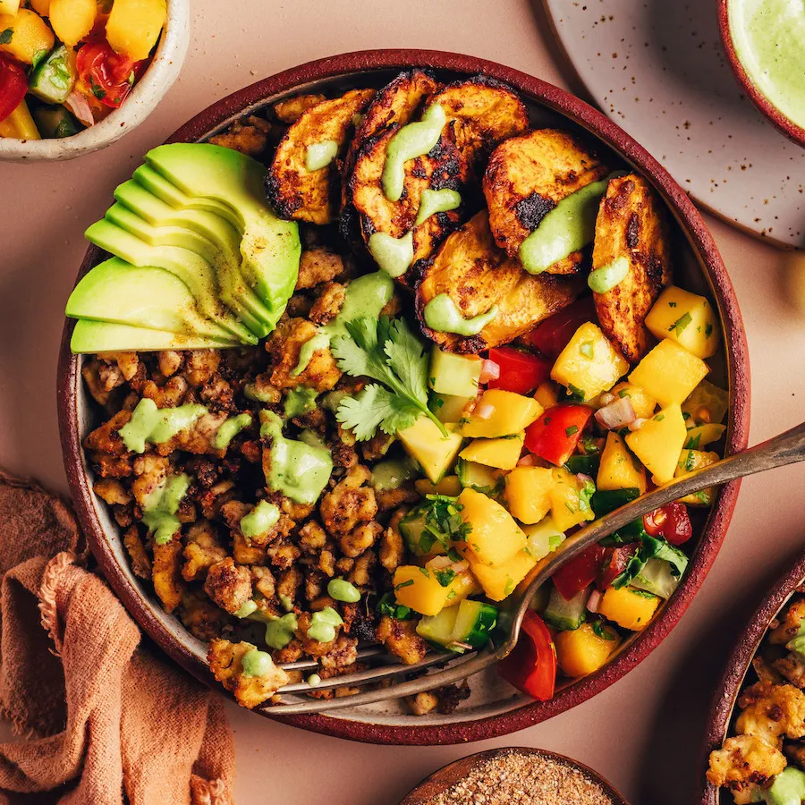 Jerk Tofu & Roasted Plantain Bowls