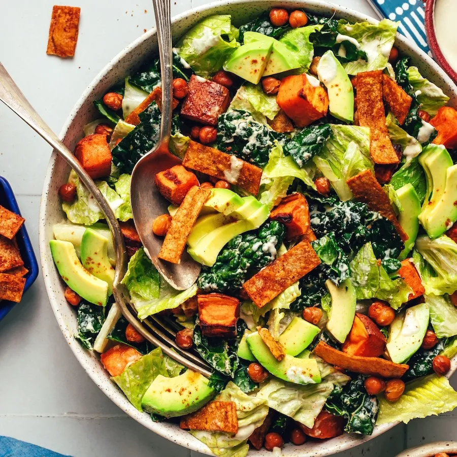 Vegan Sweet Potato Chickpea Taco Salad