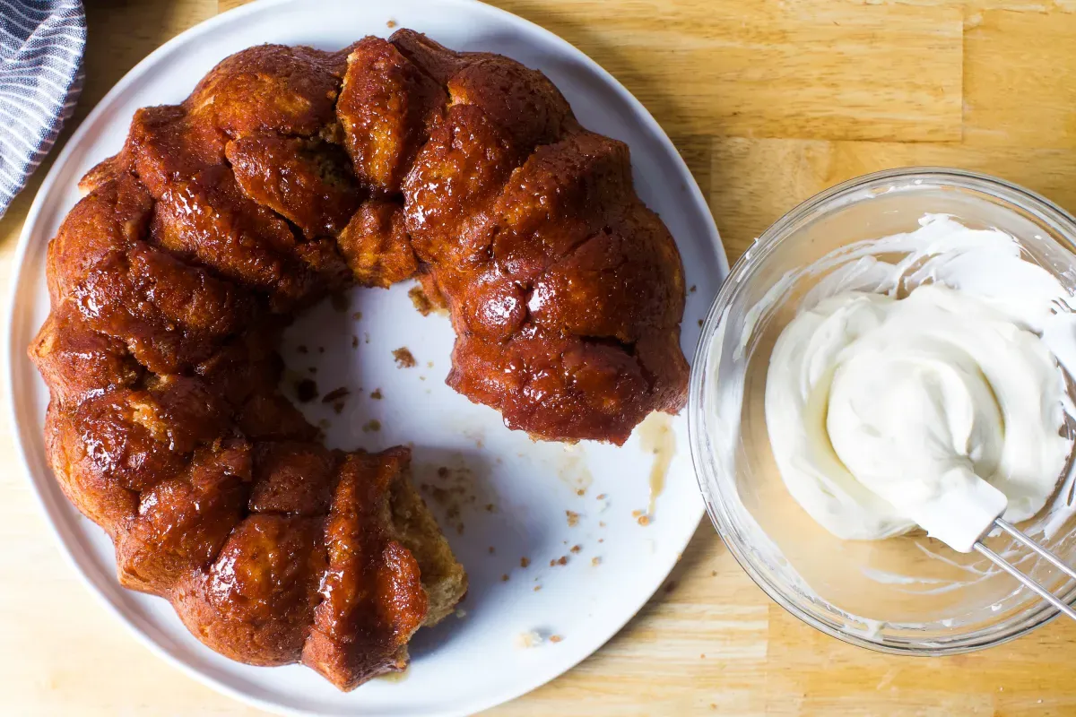 monkey bread with cream cheese glaze