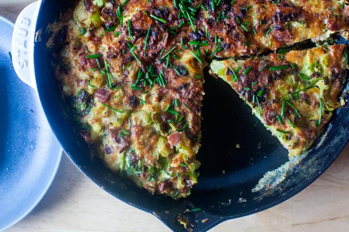 brussels sprout and bacon frittata