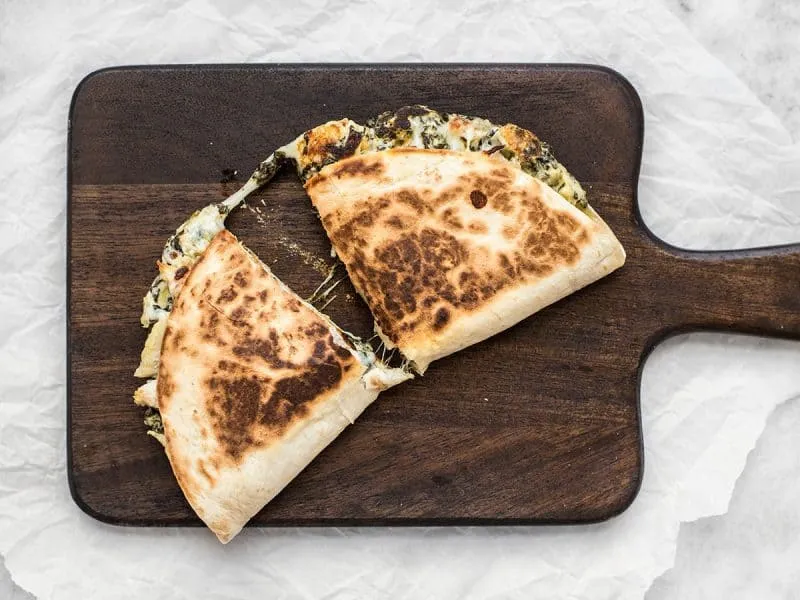 Spinach Artichoke Quesadillas