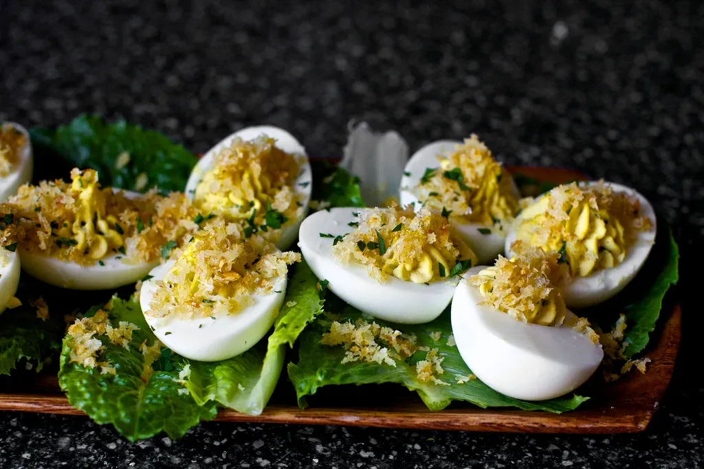 caesar salad deviled eggs