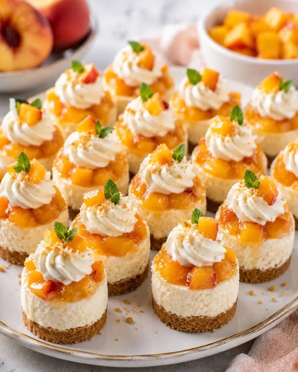 Mini Peach Cheesecake Bites – Easy and Delicious