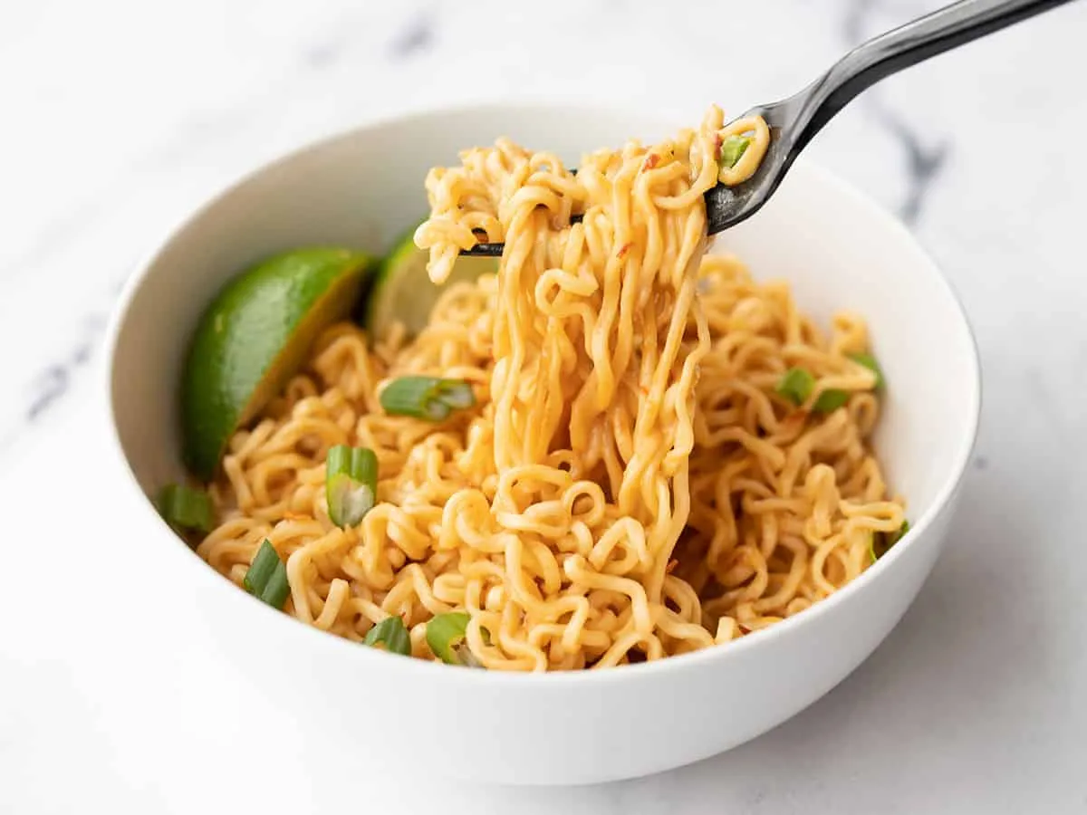 Spicy Peanut Butter Ramen Noodles