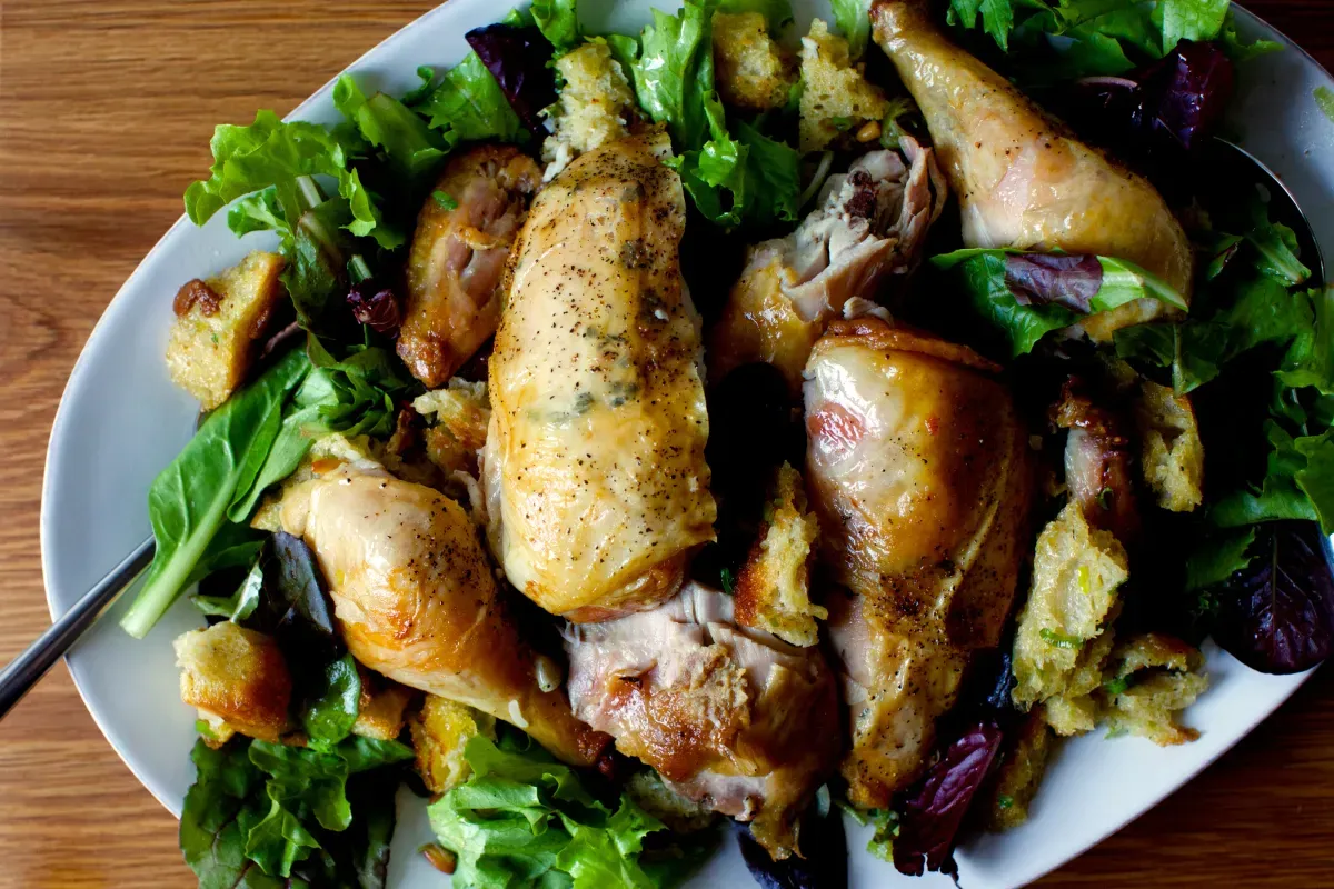 zuni cafe’s roasted chicken + bread salad