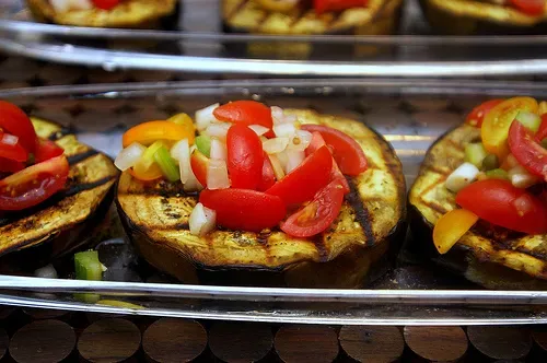 grilled eggplant with caponata salsa