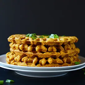 Savory Pumpkin Cornbread Waffles