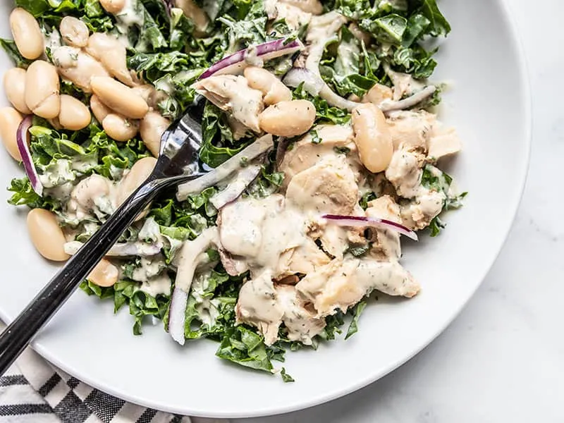 Lemon Dill Salmon and Kale Salad