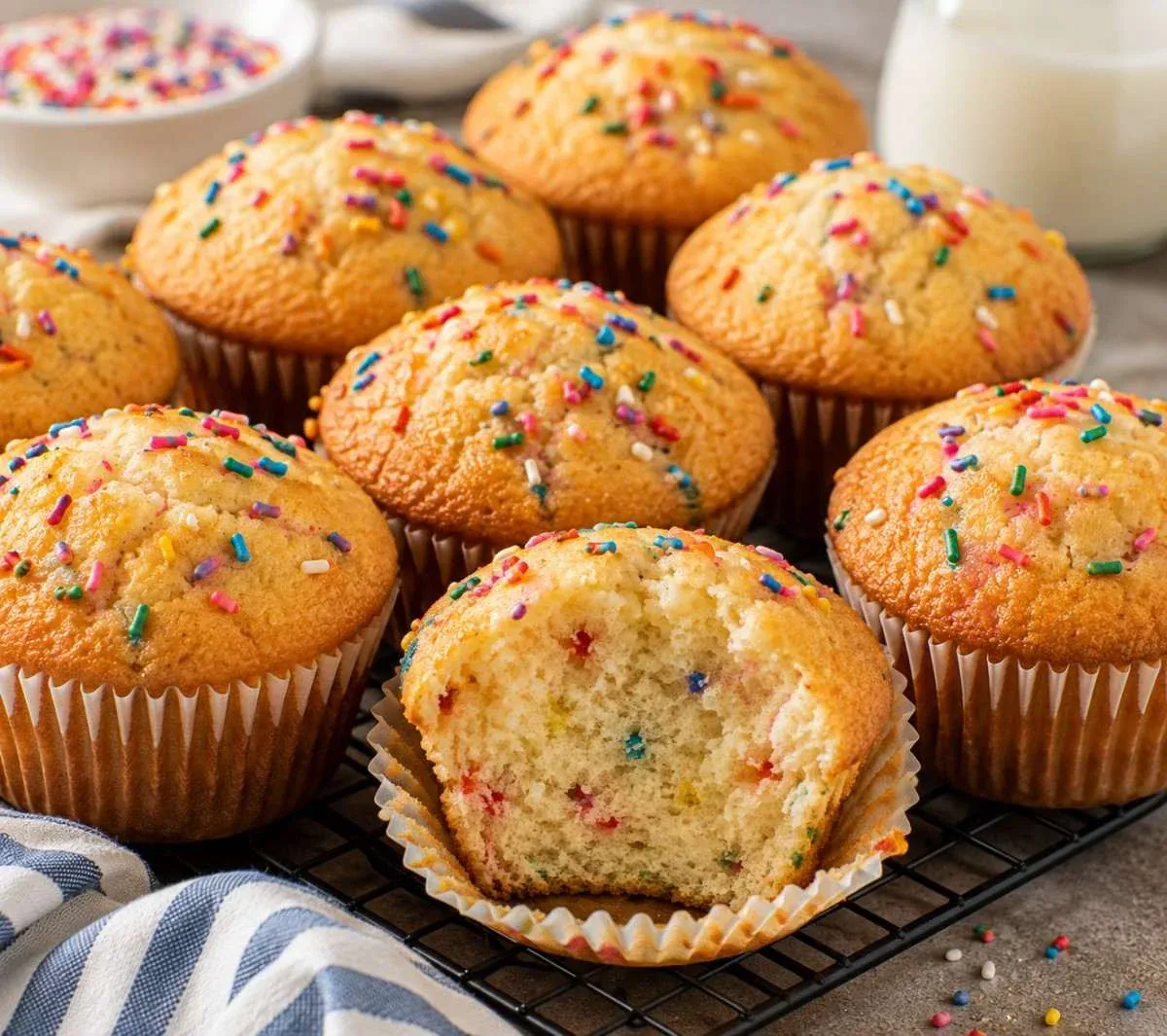 Easy Vanilla Sprinkle Muffins – Fluffy and Colorful