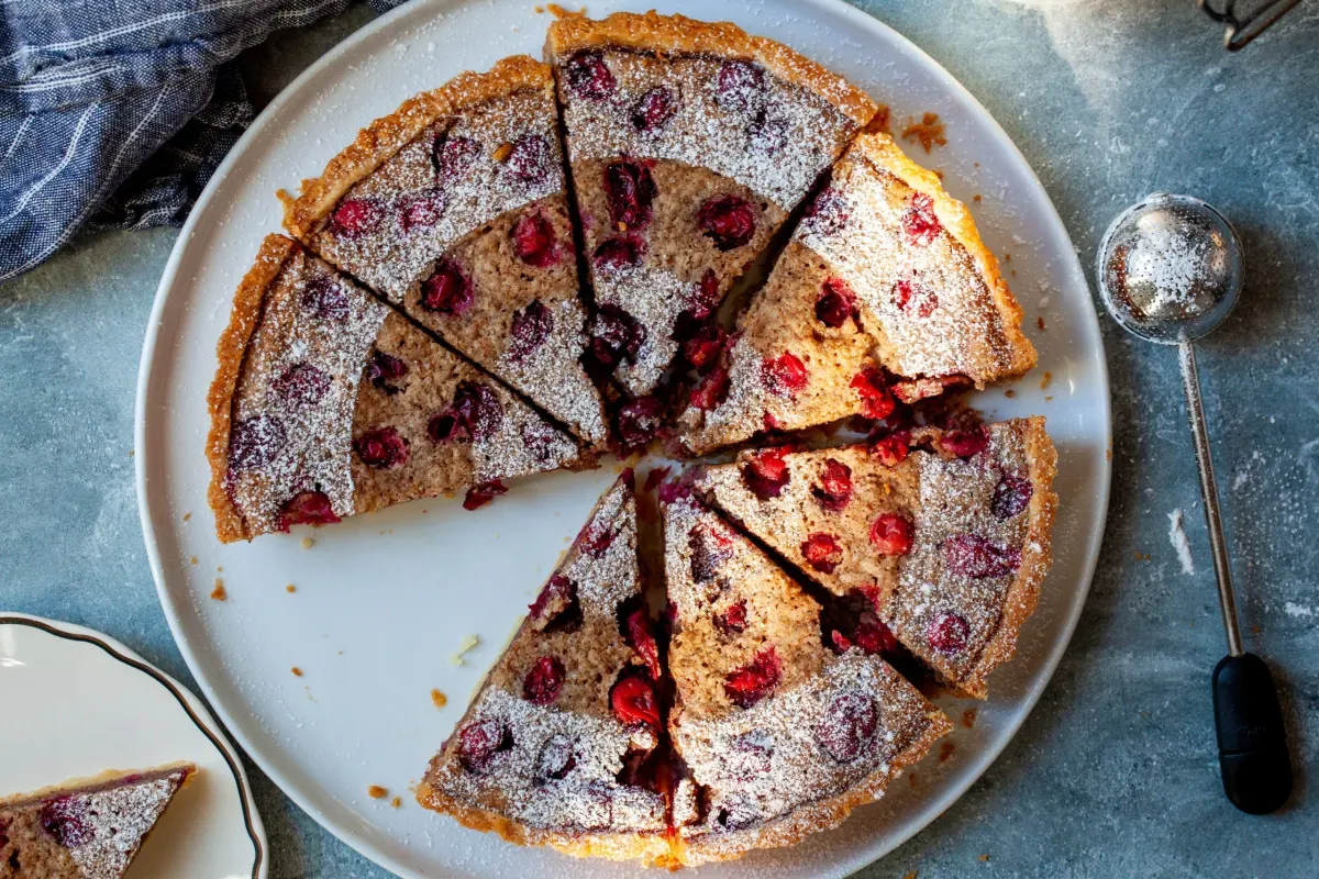 cranberry pecan frangipane tart