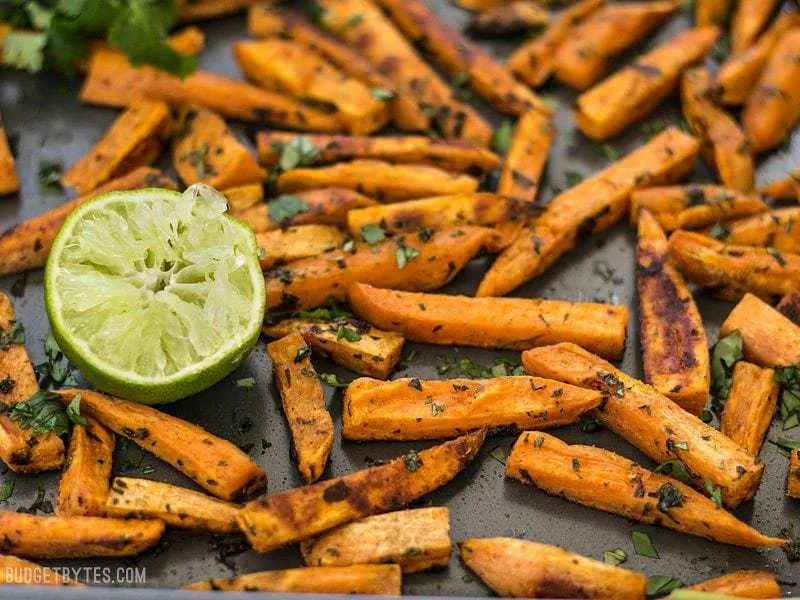 Cumin Lime Roasted Sweet Potatoes