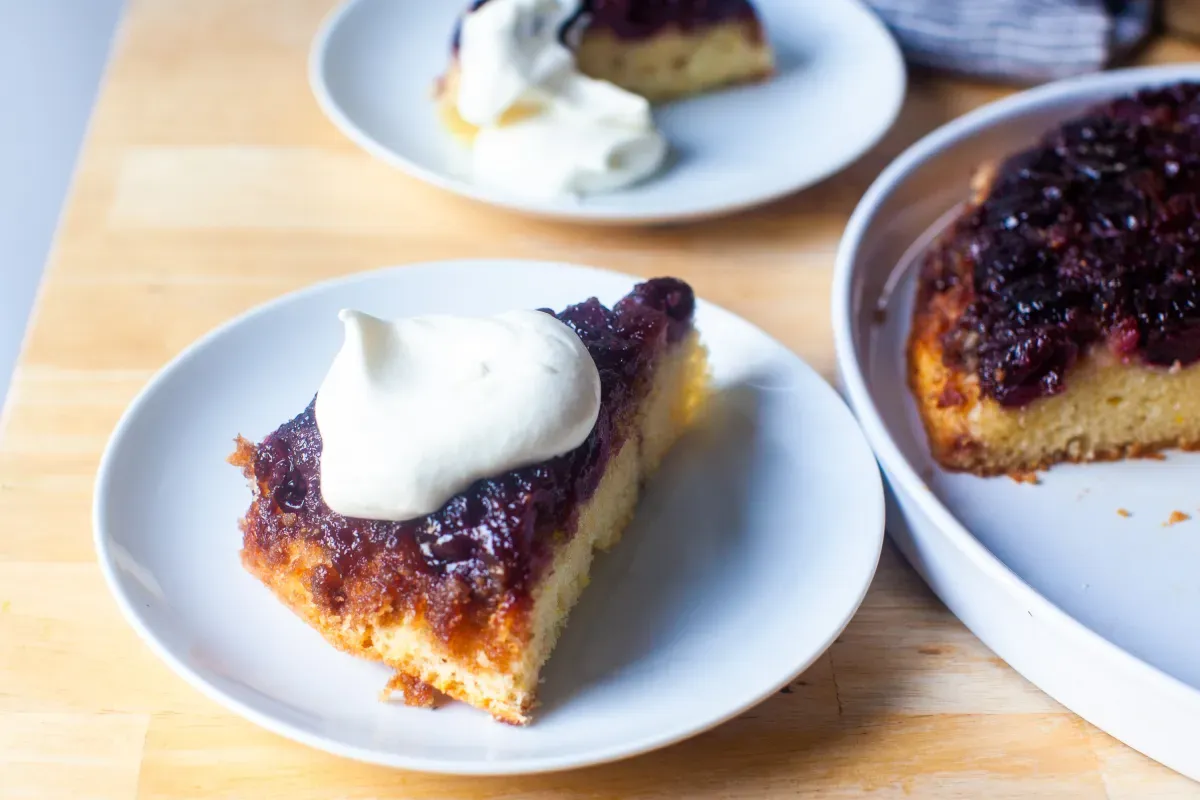 cherry cornmeal upside-down cake